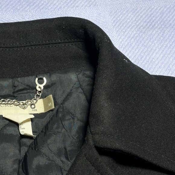 J‎ Crew Double Breasted Wool Blend Insulated Black Coat Women's Size Medium - Picture 8 of 16